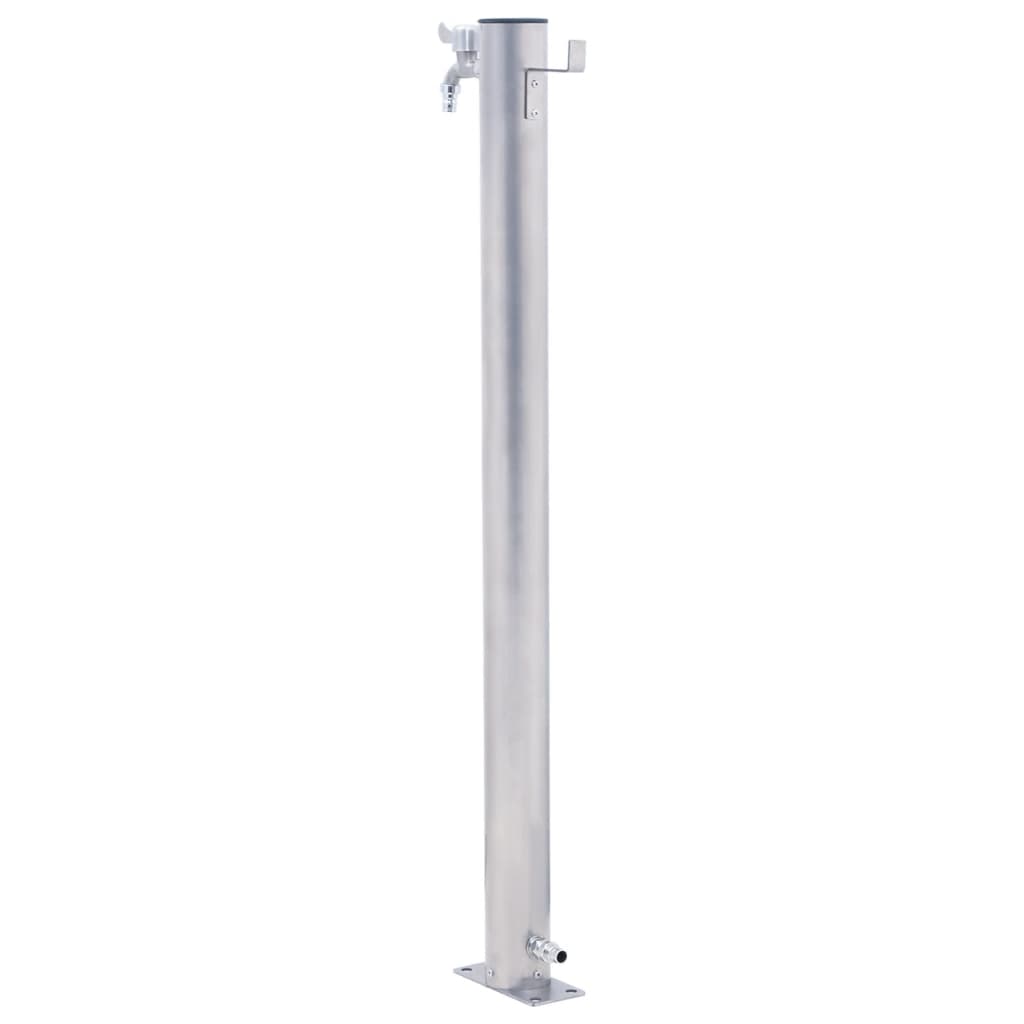 Colonna d'Acqua da Giardino 80 cm Acciaio Inox Rotonda