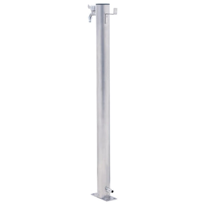 Colonna d'Acqua da Giardino 80 cm Acciaio Inox Rotonda