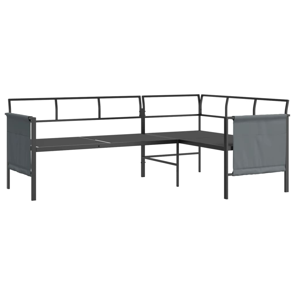Set da Pranzo da Giardino 2 pz in Acciaio Antracite