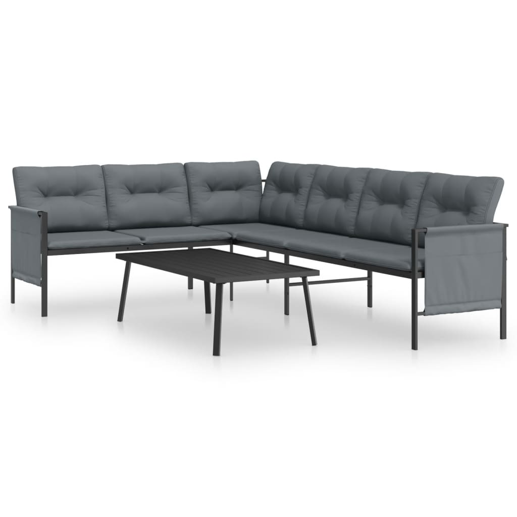 Set Salotto da Giardino 2 pz in Acciaio Antracite