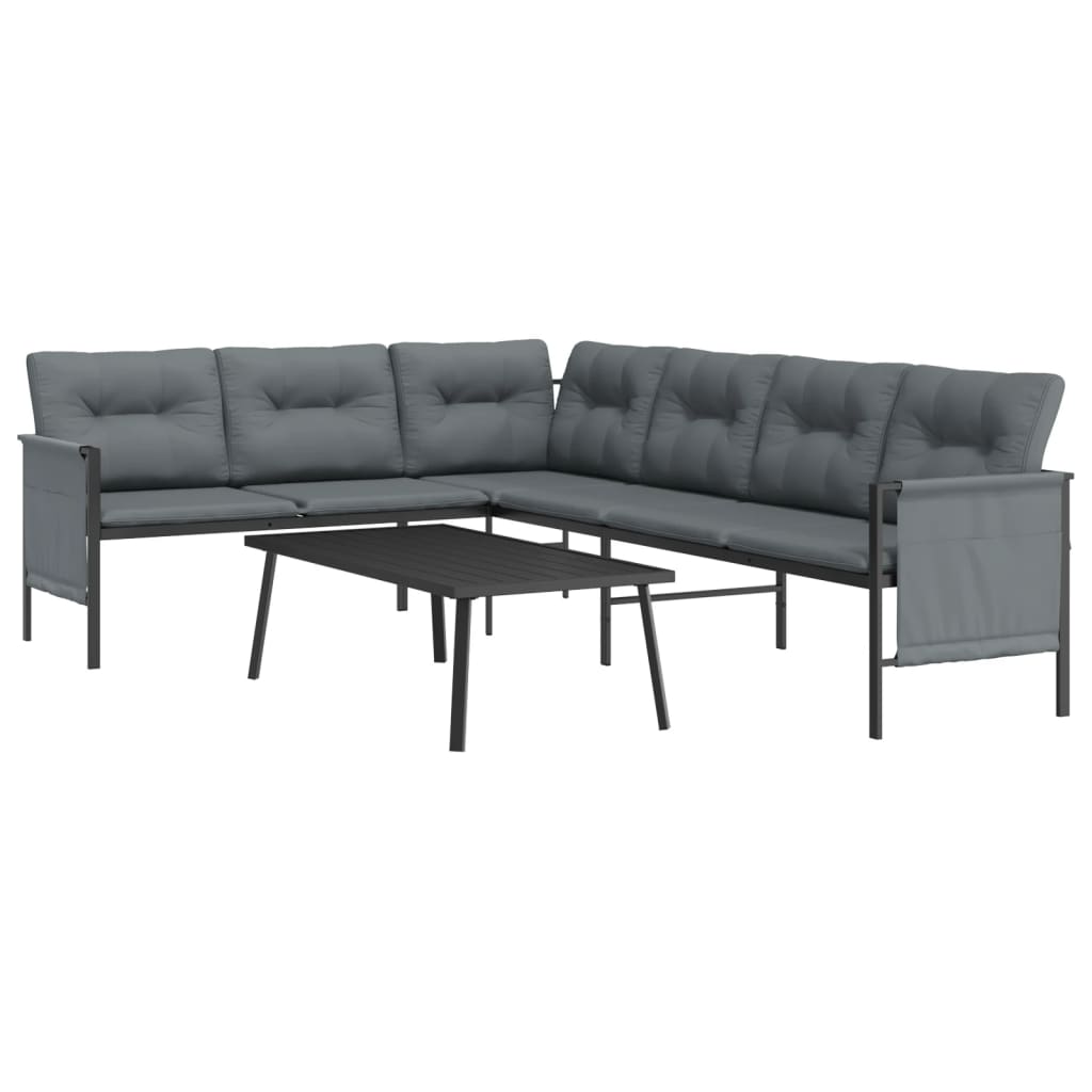 Set Salotto da Giardino 2 pz in Acciaio Antracite