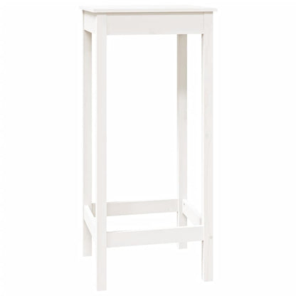 Tavolo da Bar Bianco 50x50x110 cm in Legno Massello di Pino