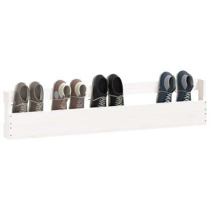 Scarpiere a Parete 2pz Bianco 110x9x23cm Legno Massello di Pino