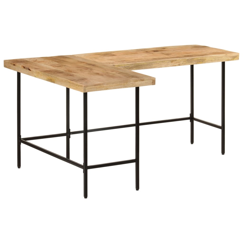 Scrivania 165x110x77 cm Legno Massello Mango Ferro