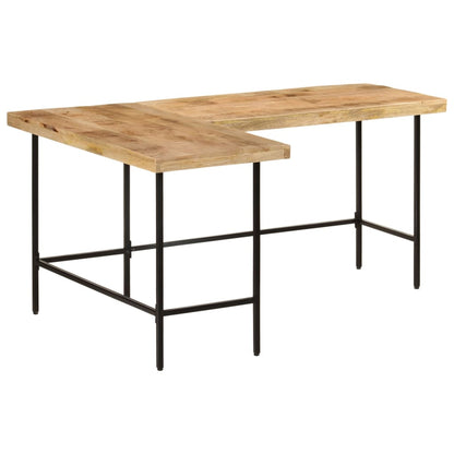 Scrivania 165x110x77 cm Legno Massello Mango Ferro