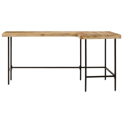 Scrivania 165x110x77 cm Legno Massello Mango Ferro