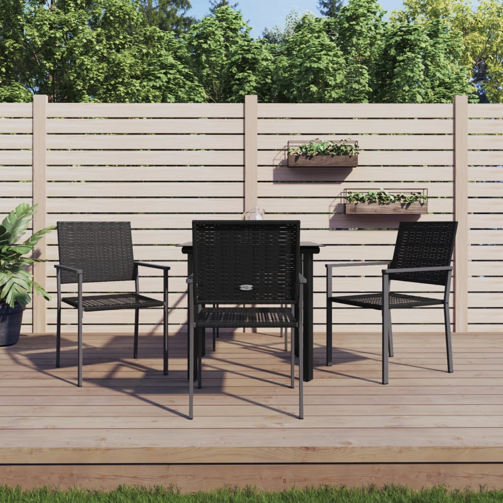 Set da Pranzo da Giardino 5 pz in Polyrattan e Acciaio