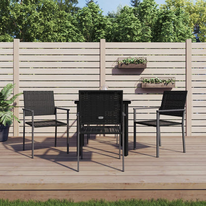 Set da Pranzo da Giardino 5 pz in Polyrattan e Acciaio