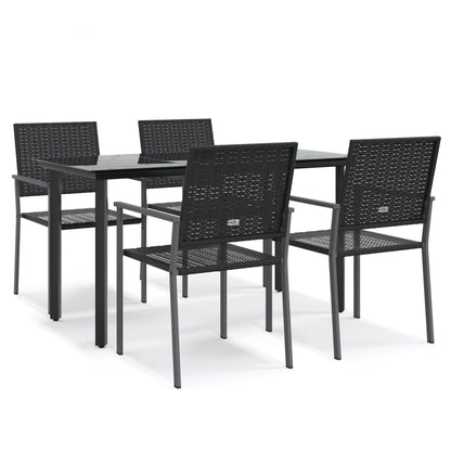 Set da Pranzo da Giardino 5 pz in Polyrattan e Acciaio