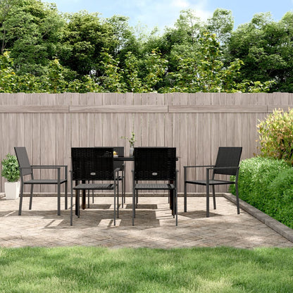 Set da Pranzo da Giardino 7 pz in Polyrattan e Acciaio