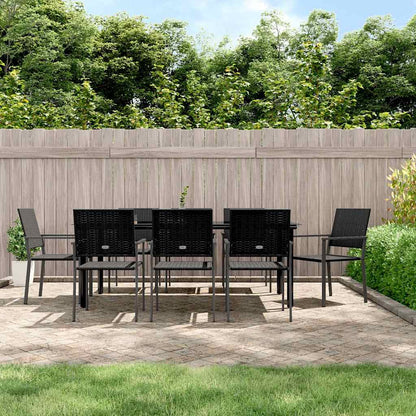Set da Pranzo da Giardino 9 pz in Polyrattan e Acciaio