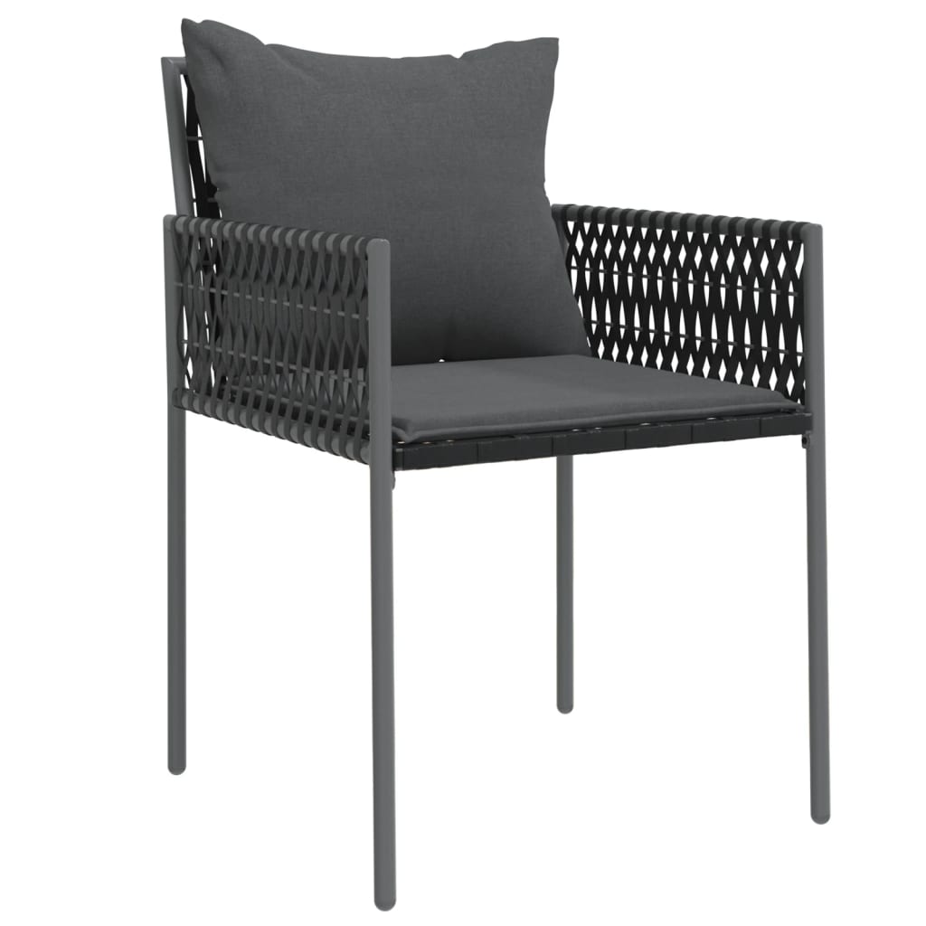 Set Pranzo da Giardino 9 pz con Cuscini in Polyrattan e Acciaio