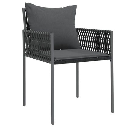 Set Pranzo da Giardino 9 pz con Cuscini in Polyrattan e Acciaio