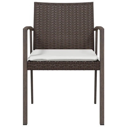 Sedie Giardino con Cuscini 6pz Marroni 56,5x57x83 cm Polyrattan
