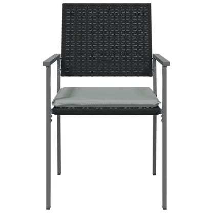 Sedie da Giardino con Cuscini 6pz Nere 54x62,5x89 cm Polyrattan
