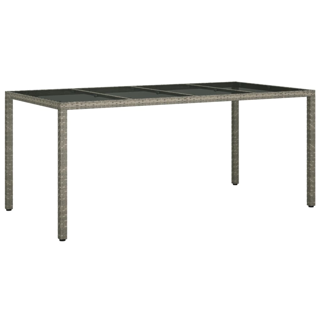 Set da Pranzo da Giardino 7 pz con Cuscini in Polyrattan Grigio