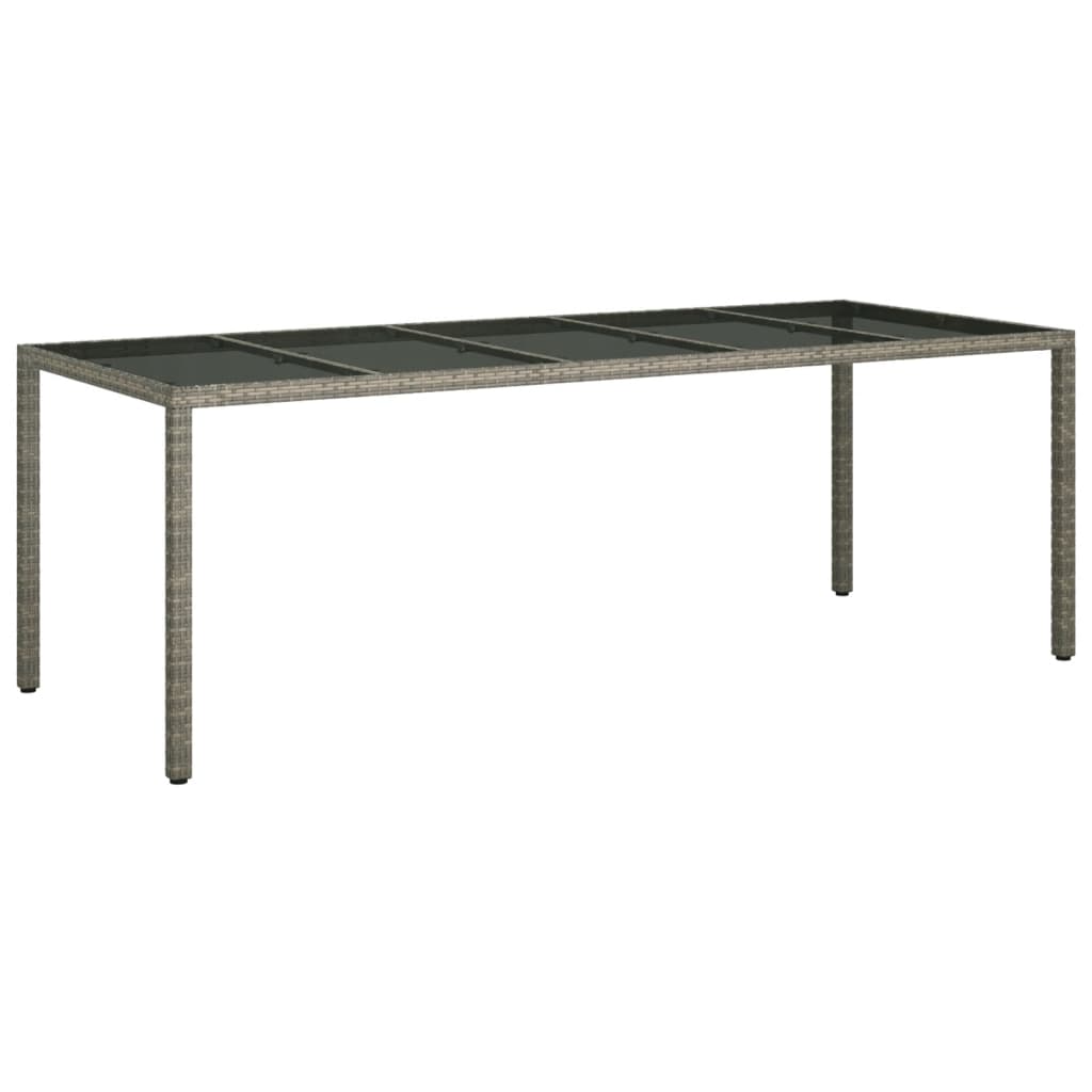 Set da Pranzo da Giardino 9 pz con Cuscini in Polyrattan Grigio