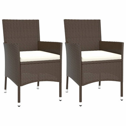 Set BistrÃƒÂ² da Giardino 3 pz con Cuscini in Polyrattan Marrone