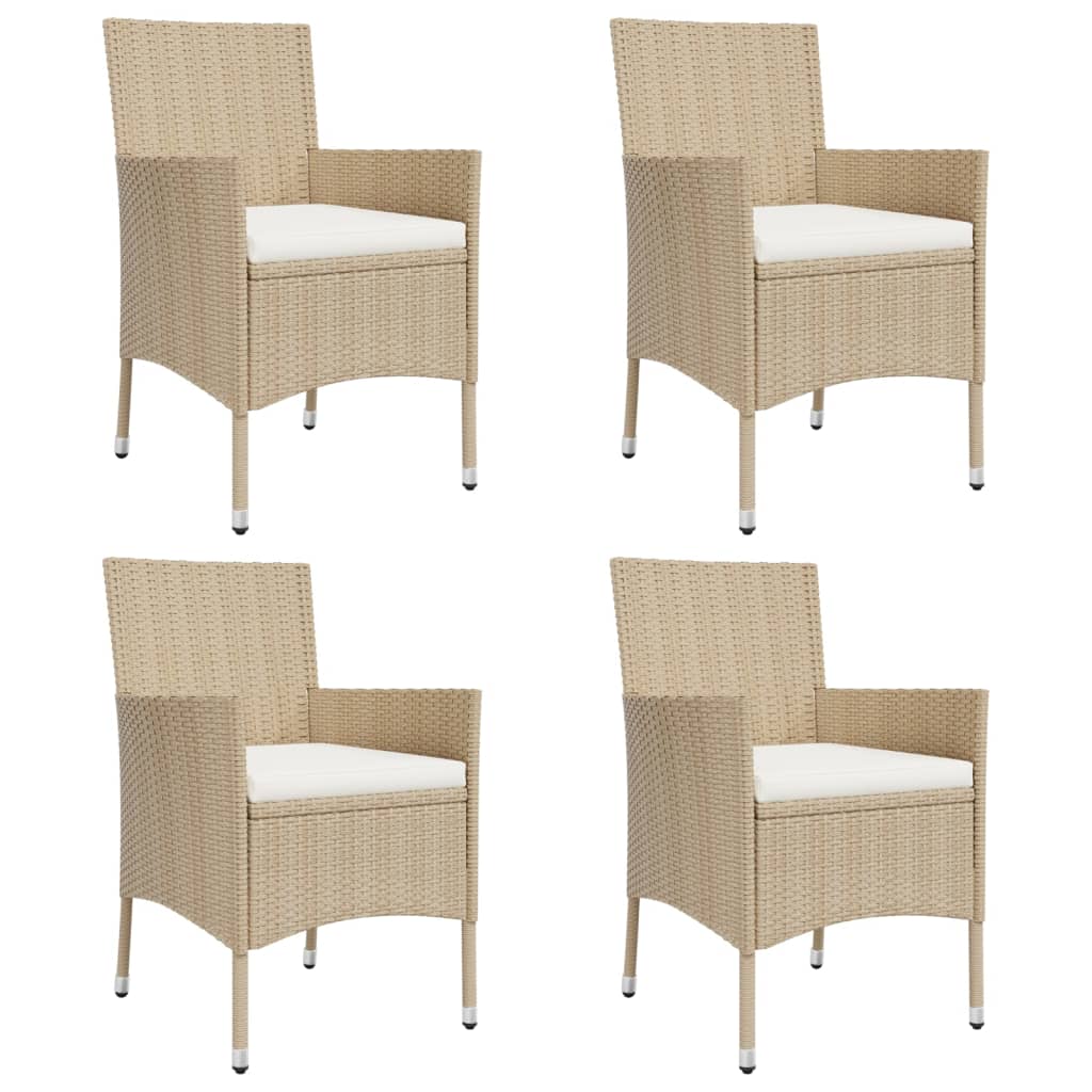 Set da BistrÃ² da Giardino 5 pz con Cuscini Beige in Polyrattan