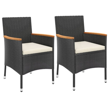 Set BistrÃ² da Giardino 3 pz con Cuscini in Polyrattan Nero