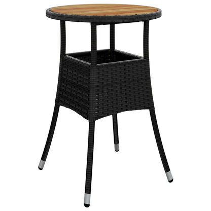 Set BistrÃ² da Giardino 3 pz con Cuscini in Polyrattan Nero