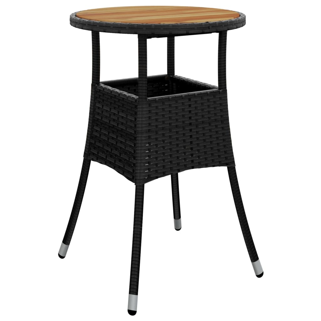 Set BistrÃ² da Giardino 5 pz con Cuscini in Polyrattan Nero