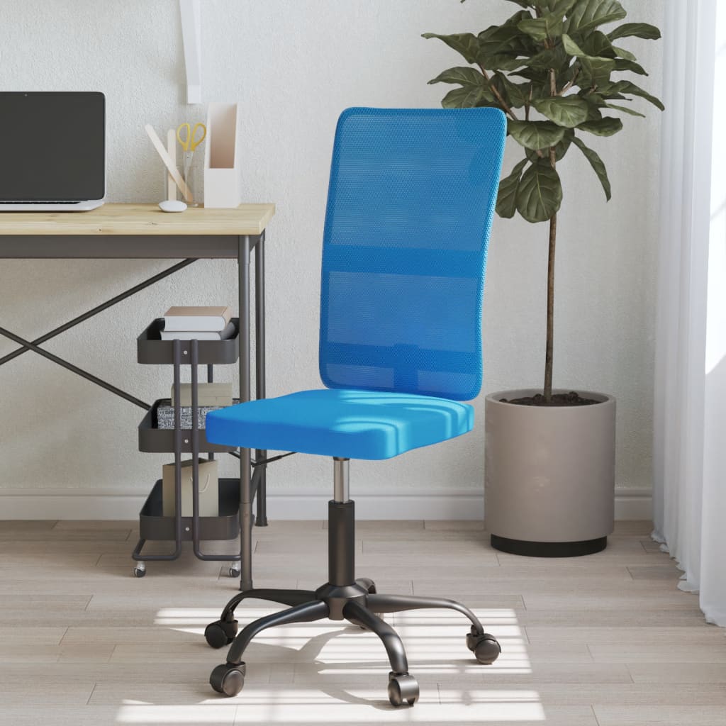 Sedia da Ufficio Altezza Regolabile Blu in Tessuto a Rete