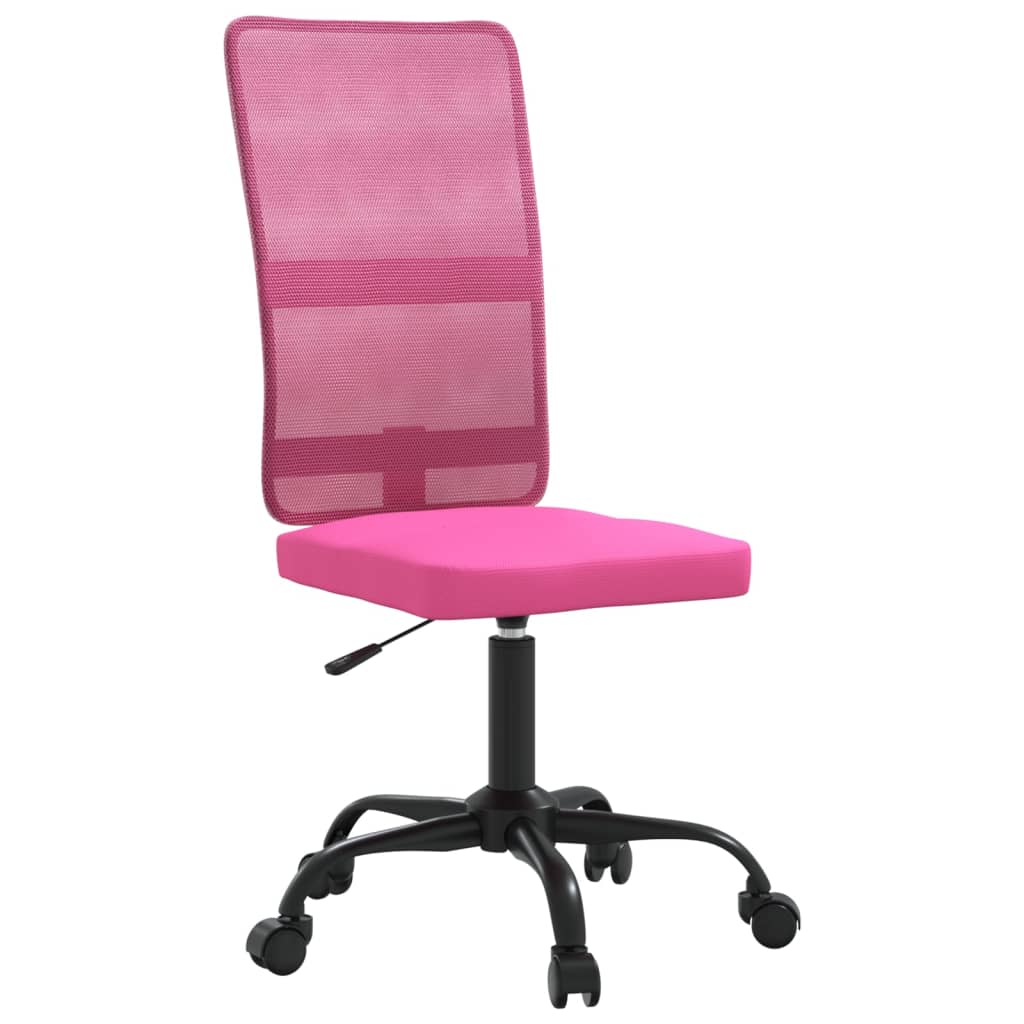 Sedia da Ufficio Altezza Regolabile Rosa in Tessuto a Rete