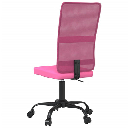 Sedia da Ufficio Altezza Regolabile Rosa in Tessuto a Rete