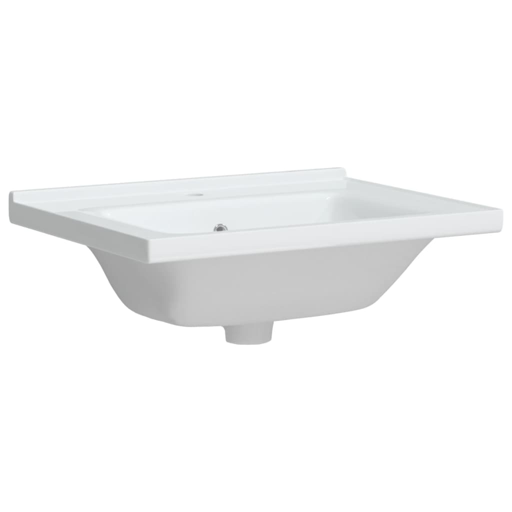 Lavandino da Bagno Bianco 61x48x19,5cm Rettangolare in Ceramica