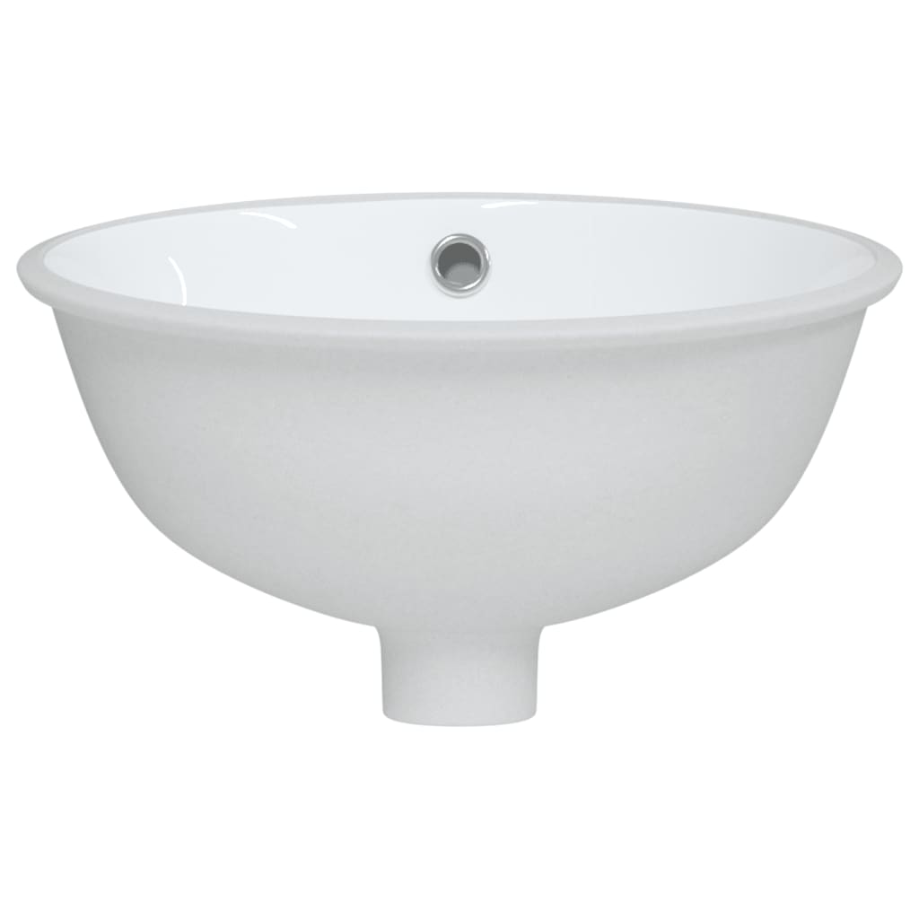 Lavandino da Bagno Bianco 33x29x16,5 cm Ovale in Ceramica