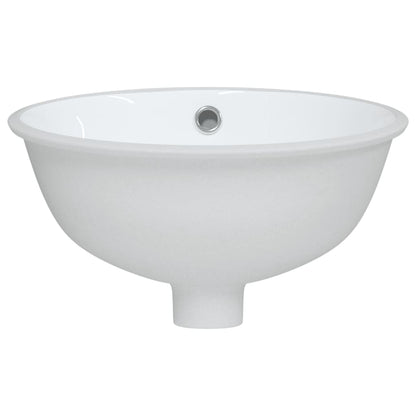 Lavandino da Bagno Bianco 33x29x16,5 cm Ovale in Ceramica