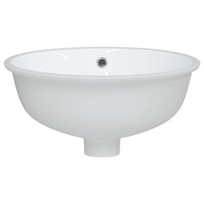 Lavandino da Bagno Bianco 38,5x33,5x19 cm Ovale in Ceramica