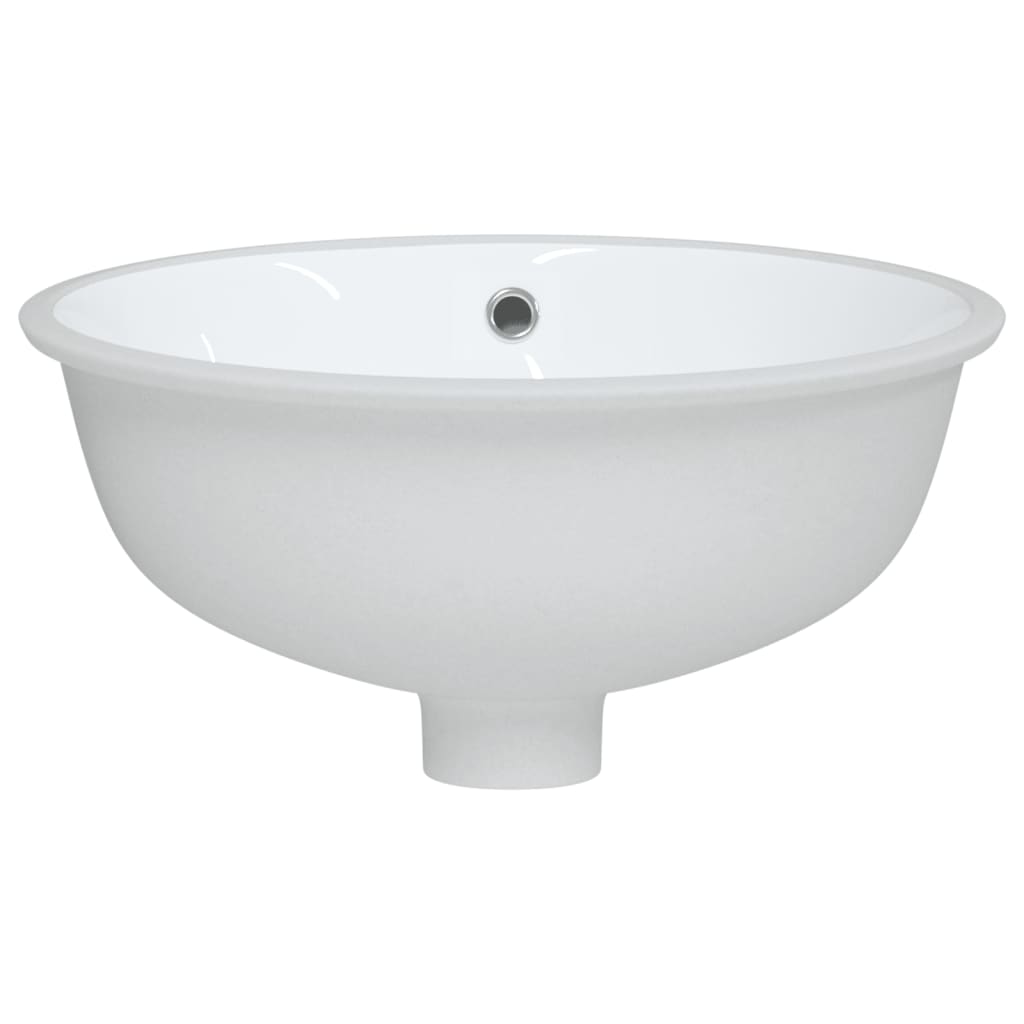 Lavandino da Bagno Bianco 37x31x17,5 cm Ovale in Ceramica