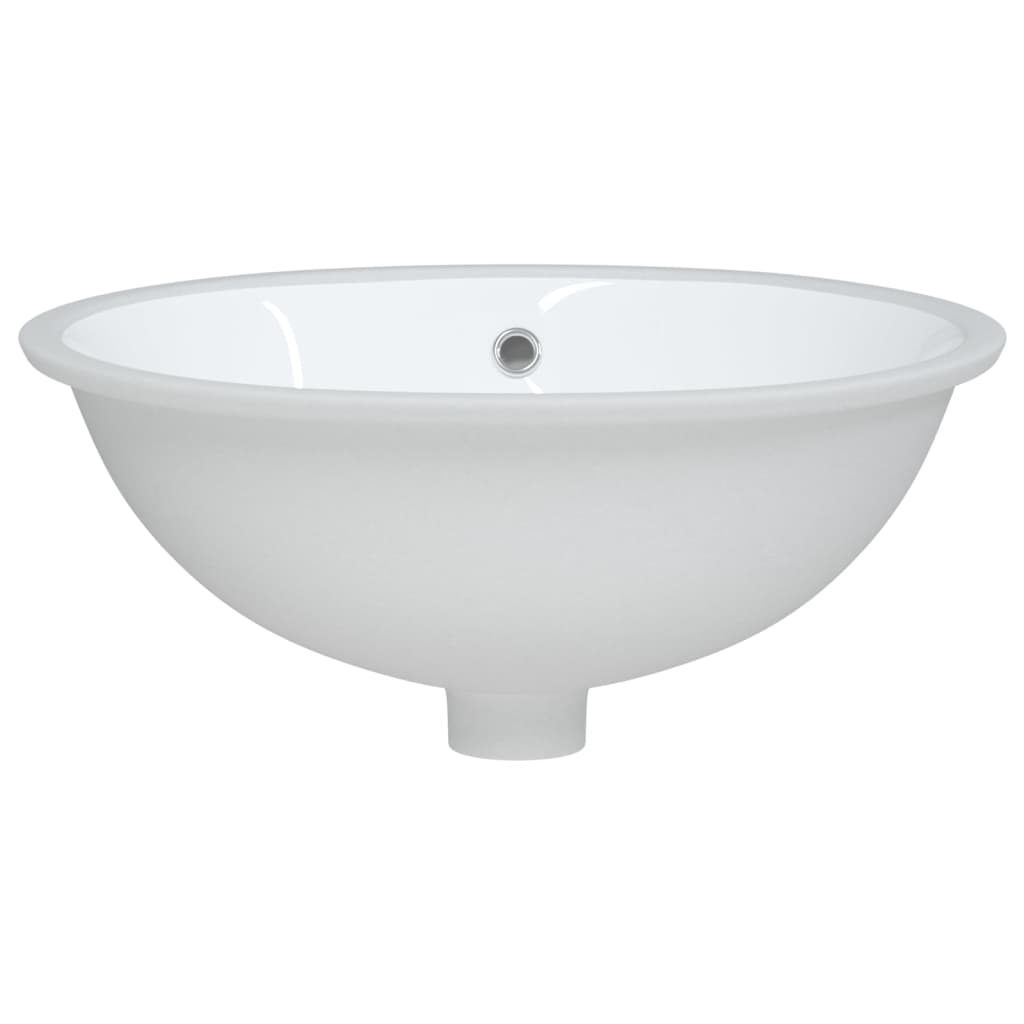 Lavandino da Bagno Bianco 49x40,5x21 cm Ovale in Ceramica