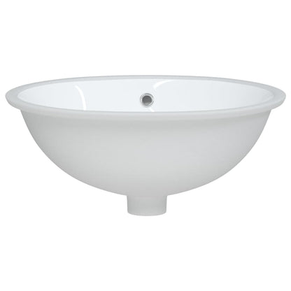 Lavandino da Bagno Bianco 49x40,5x21 cm Ovale in Ceramica