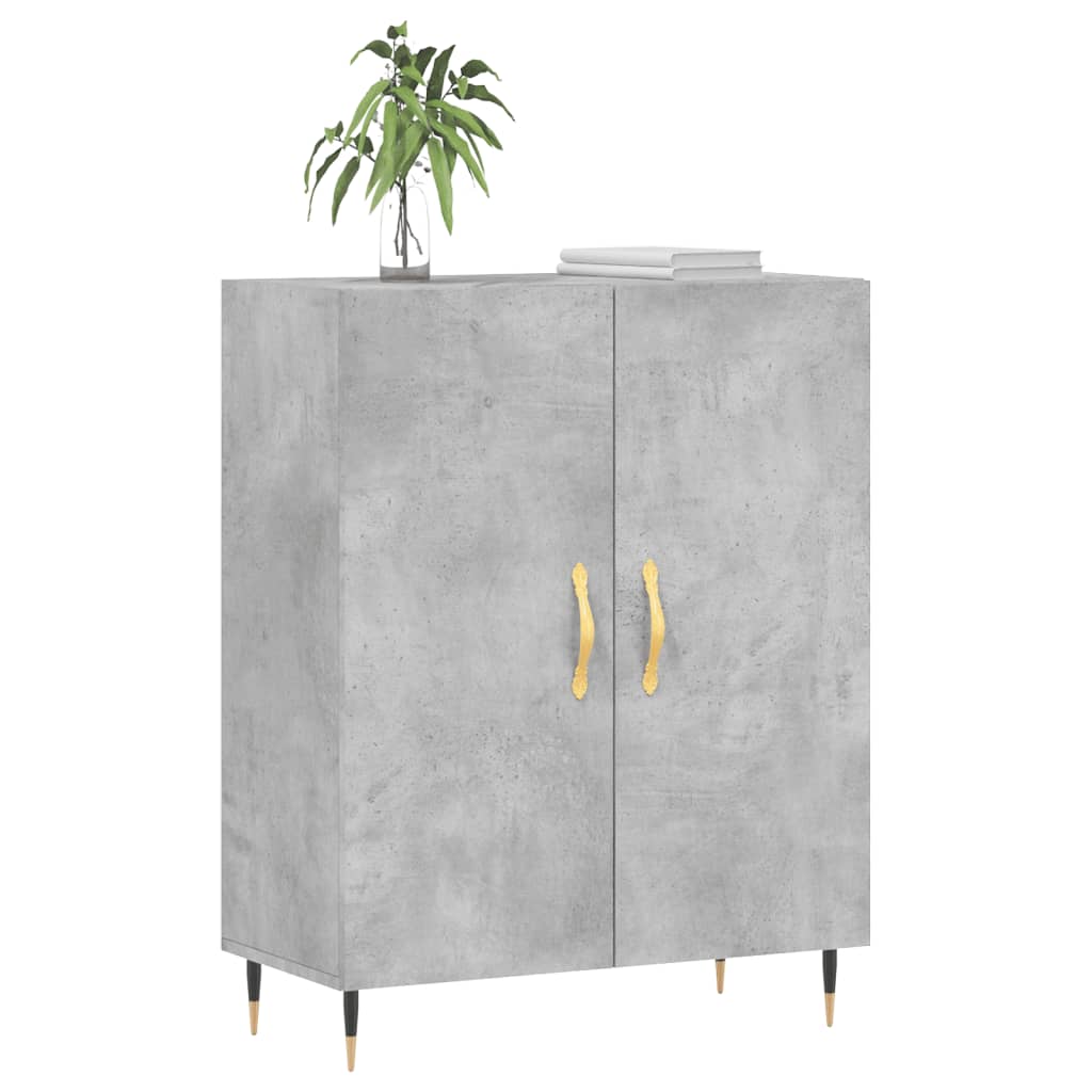 Credenza Grigio Cemento 69,5x34x90 cm in Legno Multistrato