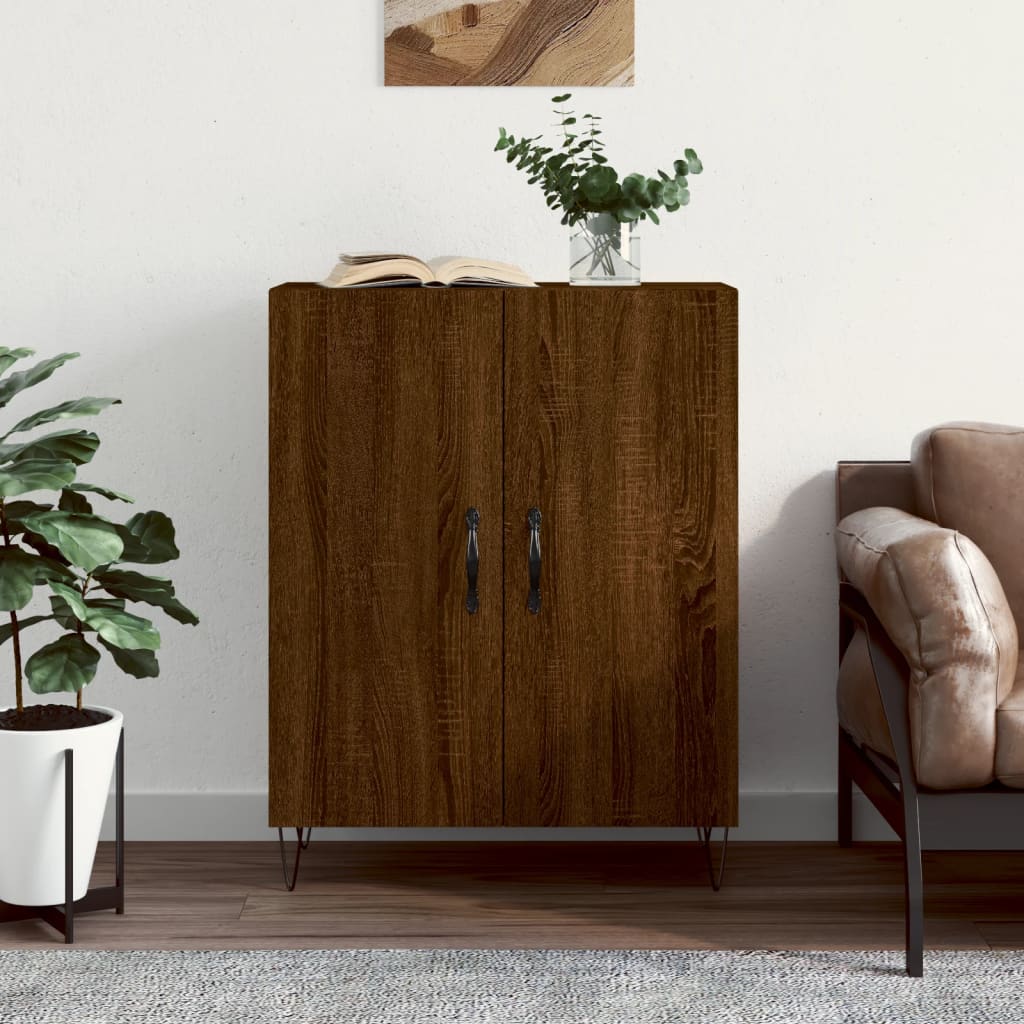 Credenza Rovere Marrone 69,5x34x90 cm in Legno Multistrato