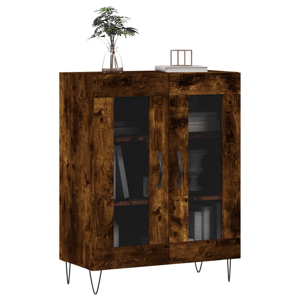 Credenza Rovere Fumo 69,5x34x90 cm in Legno Multistrato