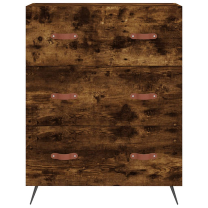 Cassettiera Rovere Fumo 69,5x34x90 cm in Legno Multistrato