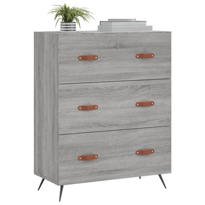 Cassettiera Grigio Sonoma 69,5x34x90 cm in Legno Multistrato