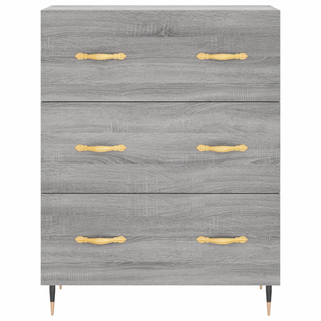 Credenza Grigio Sonoma 69,5x34x90 cm in Legno Multistrato