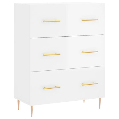 Credenza 69,5x34x90 cm in Legno Multistrato Bianco Lucido