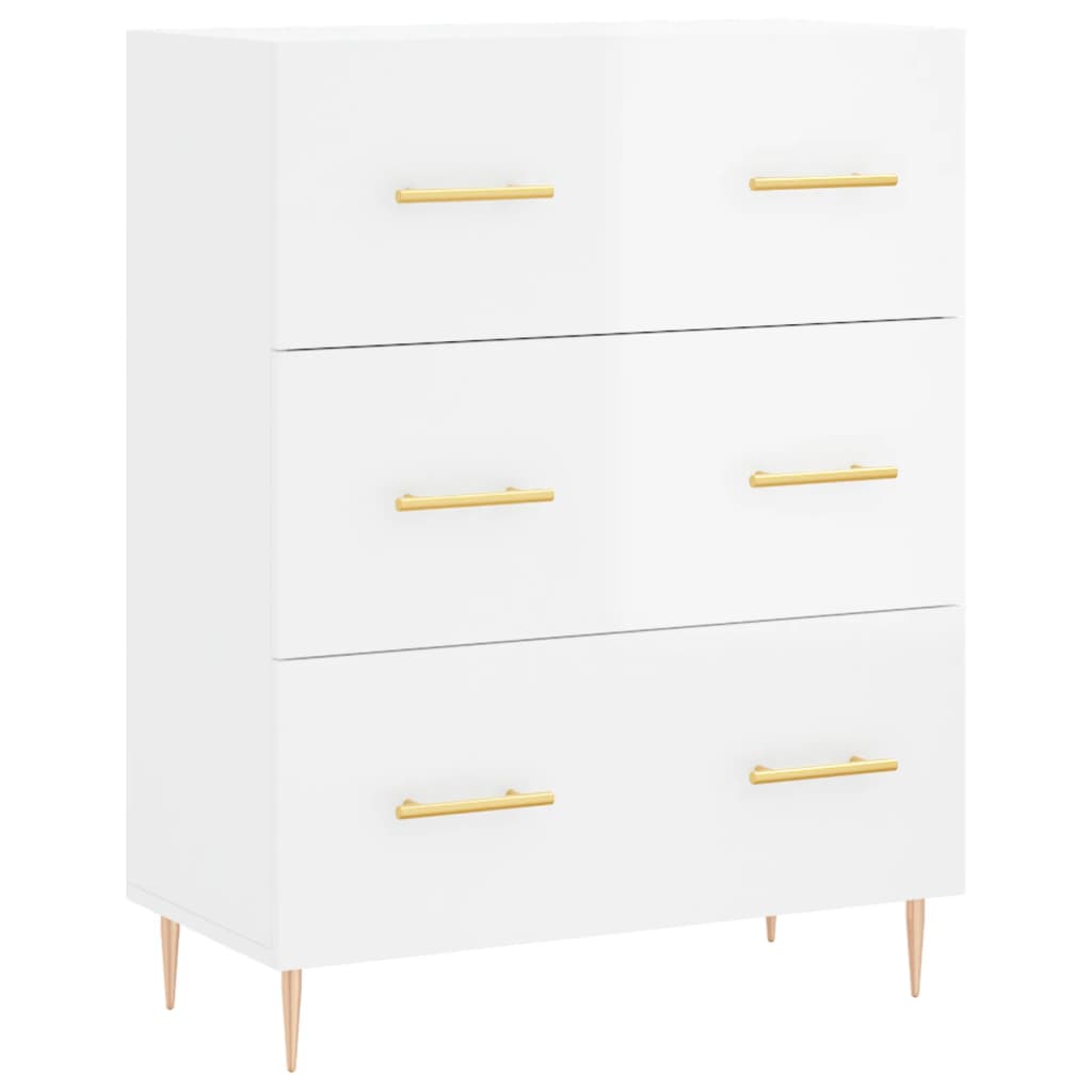 Credenza 69,5x34x90 cm in Legno Multistrato Bianco Lucido