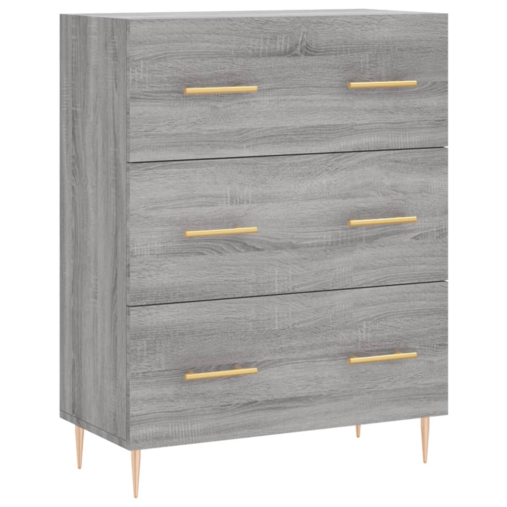 Credenza Grigio Sonoma 69,5x34x90 cm in Legno Multistrato