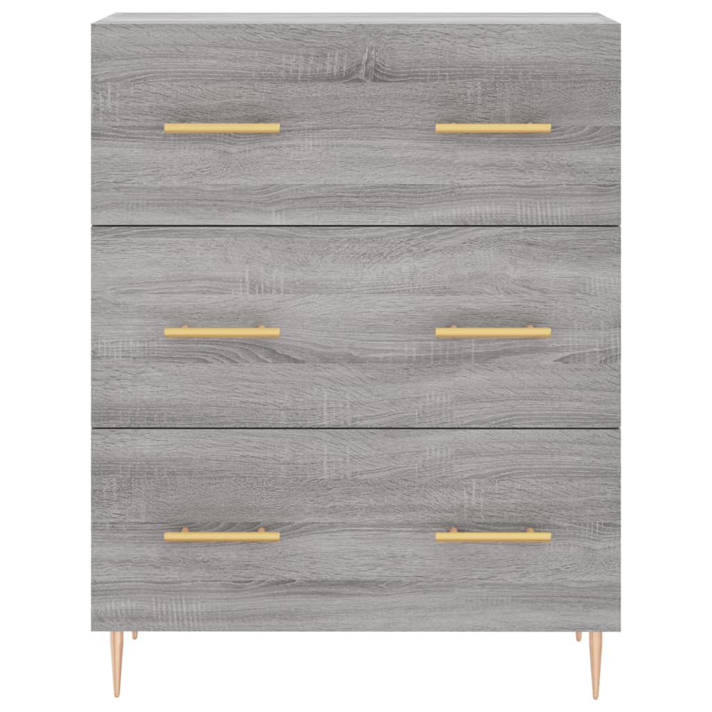 Credenza Grigio Sonoma 69,5x34x90 cm in Legno Multistrato