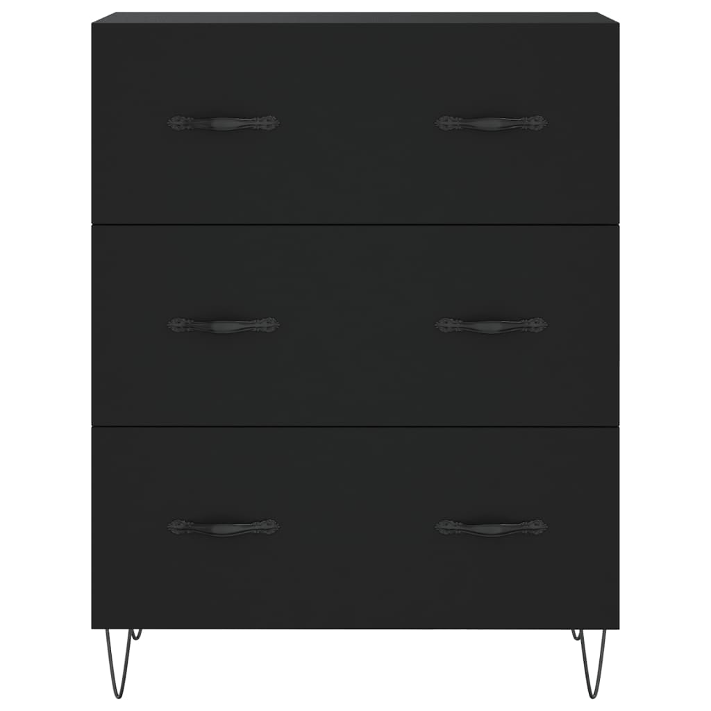 Credenza Nera 69,5x34x90 cm in Legno Multistrato