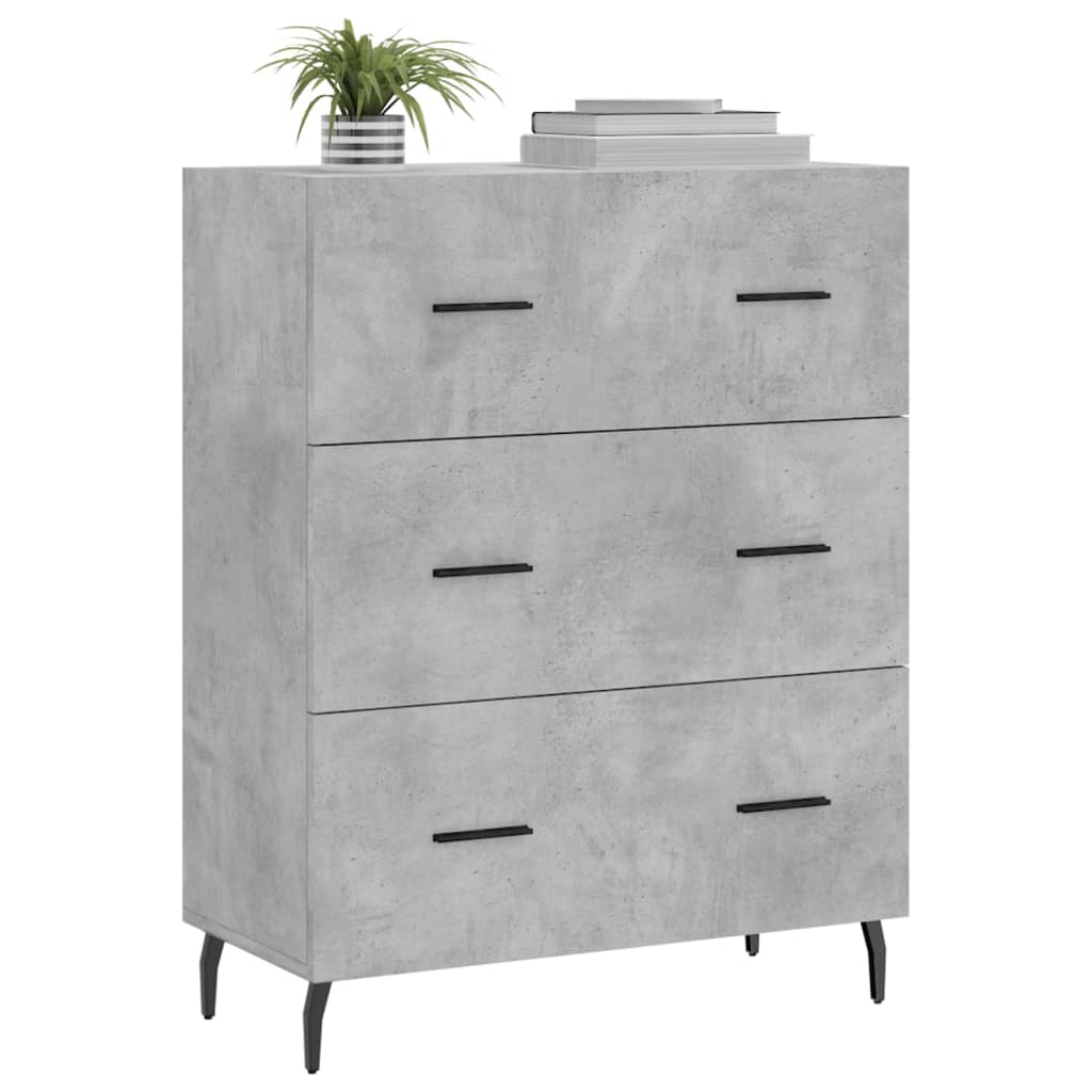Credenza Grigio Cemento 69,5x34x90 cm in Legno Multistrato