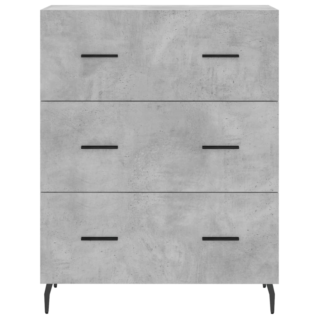 Credenza Grigio Cemento 69,5x34x90 cm in Legno Multistrato