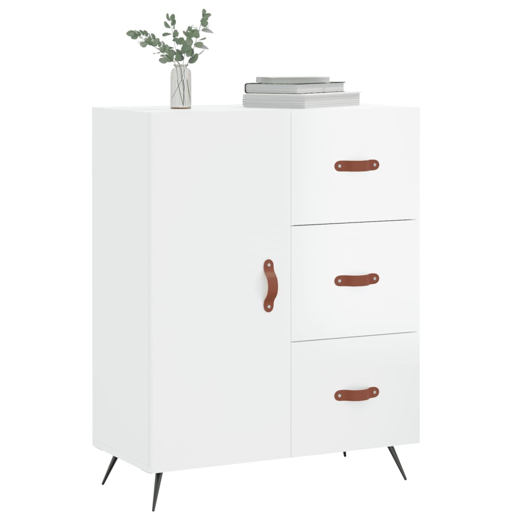 Credenza 69,5x34x90 cm in Legno Multistrato Bianco Lucido